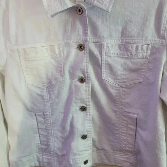 Christopher & Banks White Jean Jacket - Picture 3 of 4